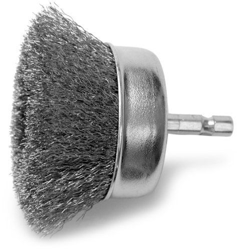 Hot Max 26071 2-1/2-Inch Crimped Wire Mounted Cup Brush, Fine, 1/4-Inch Hex