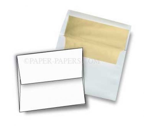 paper-papers A8 FOIL LINED Envelopes - ULTRA White (80T) Envelopes with Gold
