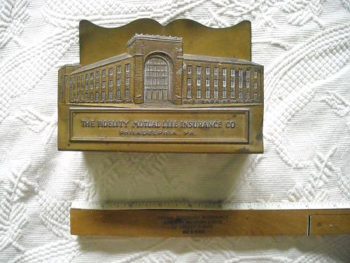 Brass letter holder - Fidelity Mutual Life Insurance - Philadelphia - 1930s