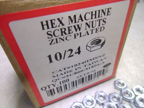 HEX NUT 10-24 ZINC PLATED 3/8&#034; WIDE 1/8&#034; HEIGHT (QTY 73) #60258
