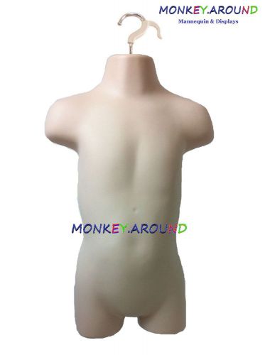 +1 Flesh Mannequin Toddler Torso Form +1 Hook Hanger - Display Shirt Dress Pants