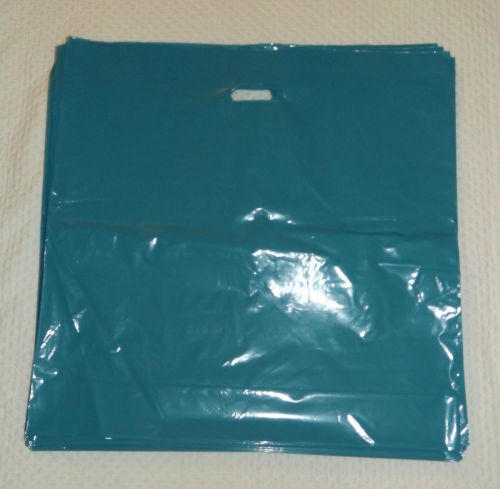 Glossy Jumbo Teal Shopping Merchandise Bags 20&#034;x20&#034;x5&#034; Lot 25