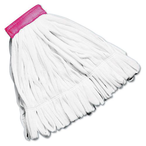 Rough floor wet mop head, large, cotton/synthetic, white, 12/carton for sale