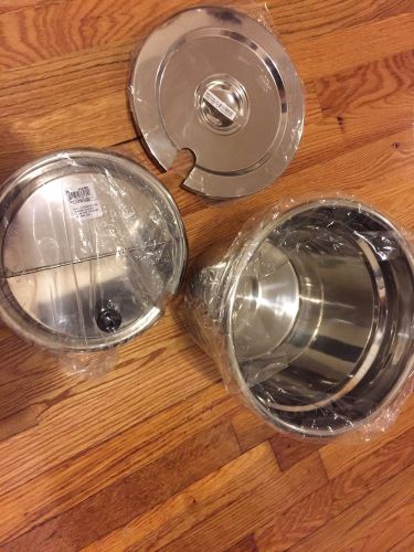 7 qt steam table insert pan with 2 Different Lids