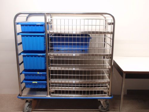 Pedigo stainless medical cart 58&#034; h x 55&#034; w x 23&#034; d &amp; 5 stainless shelves for sale