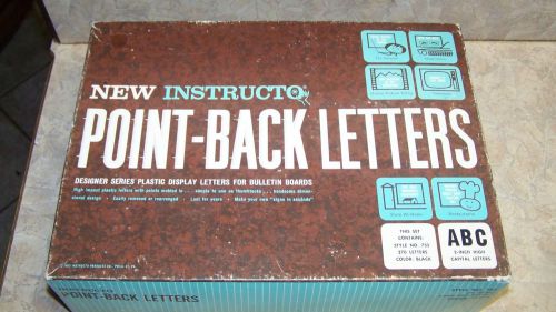 1963 INSTRUCTO POINT-BACK LETTERS BLACK 2&#034; CAPS WITH  - , . BULLETIN MENU BOARD