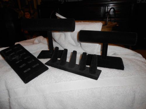 Black Velvet Jewelry Display Stands (4) Piece