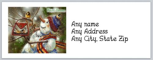 30 Personalized Return Address Labels Christmas Snowman Buy 3 get 1 free (ac267)