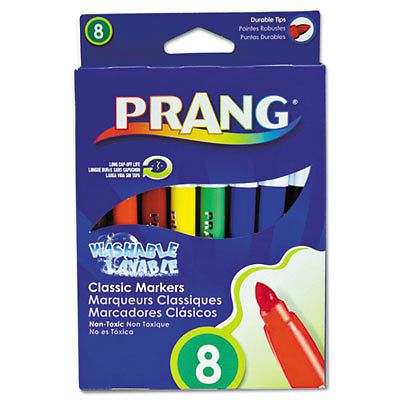 Washable Markers, Eight Assorted Colors, 8/Set, Sold as 1 Set
