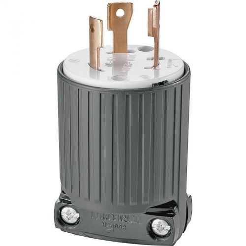 Twist lock electrical plug, 250 v, 30 a, 2 p, 3 w cooper wiring l630p for sale