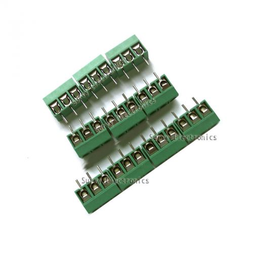 10 pcs 3P Green Plug-in Screw Terminal Block Connector 5.08mm Pitch Through Hole