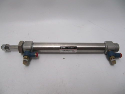 Smc pneumatic cylinder cdm2kb20-125 w/ flow controls for sale