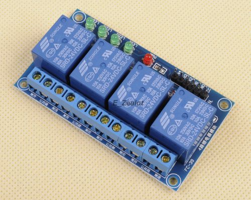 For Arduino 24V 4-Channel Relay Module High Level Triger Relay shield 24V