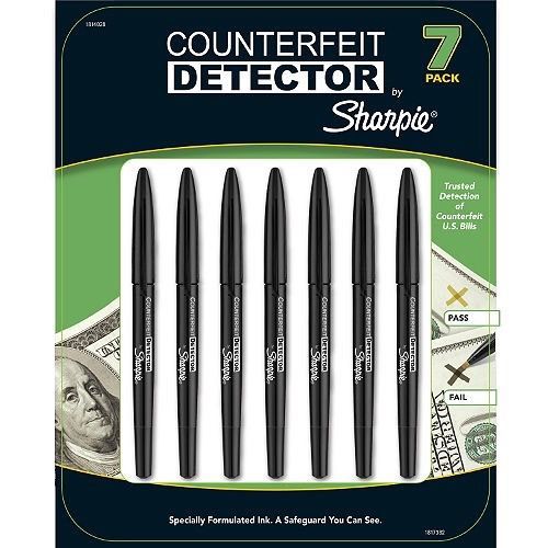 Sharpie Counterfeit Detector Pens-Each Pen 2,000 Uses (7 Pack) New