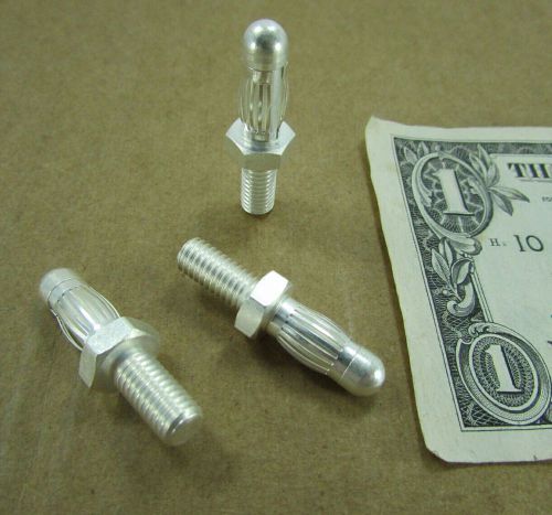 10 Tyco / Amp Silver Plated 1/4&#034; Pins w/ Spring Bands M6 x 1.0 Threads 194192-1