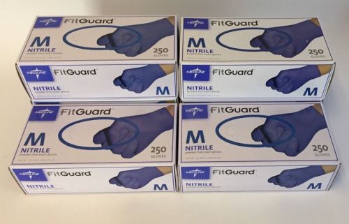 6 boxes medline sensicare silk nitrile exam gloves medium (m)  qty: 1500 total for sale