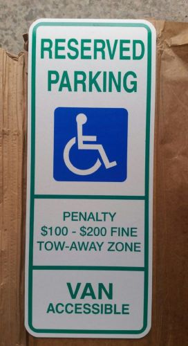 Reserved parking handicap parking van accessible sign fine $100-$200 tow away for sale