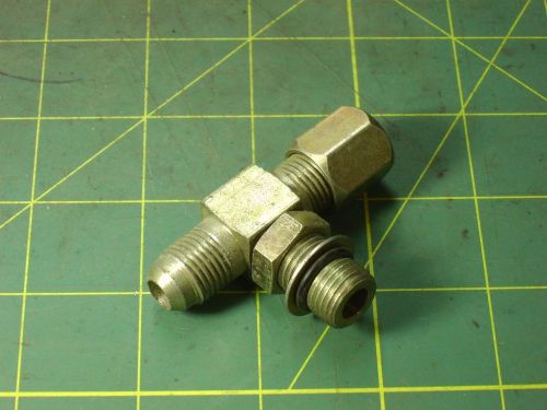 Hydraulic fitting valve adjustable barrel tee #6 jic &amp; orb #51418 for sale
