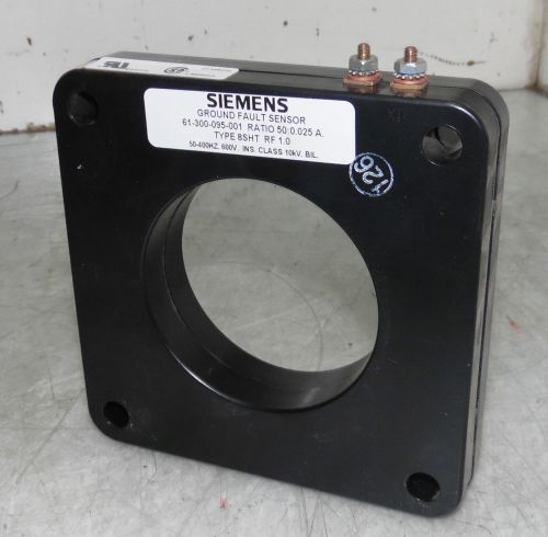 Siemens Ground Fault Sensor, P/N 61-300-095-001, Ratio: 50:0.025 A Used Warranty