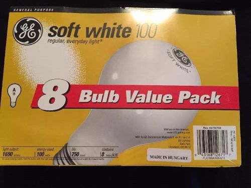 GE Soft White 100 Regukar, Everyday Light 8 Bulb Value Pack (A-19)