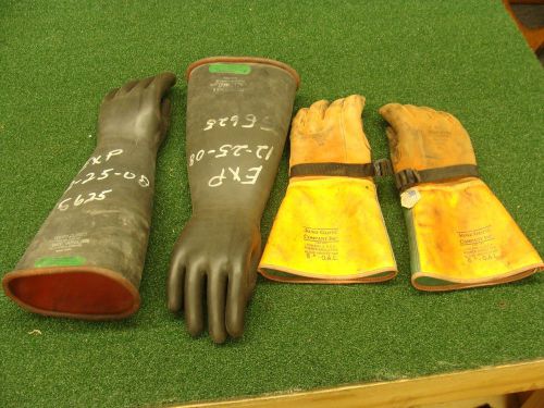 Salisbury &amp; kunz linemen rubber gloves size 8.5 class 3 lineman 26,500 volts for sale