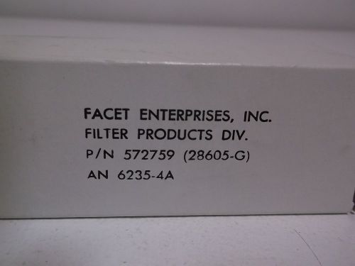 FACET ENTERPRISED 572759 FILTER ELEMENT SIZE 4 *NEW IN A BOX*