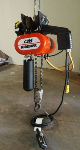 CM LODESTAR 2 TON ELECTRIC CHAIN HOIST WITH MOTOR DRIVEN TROLLEY