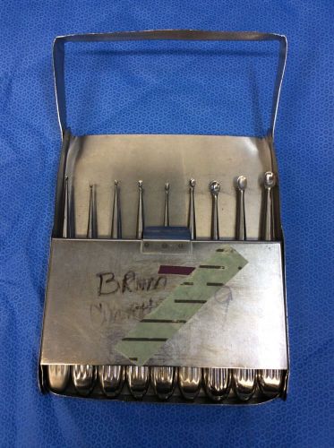 9 x JARIT 240-... BRUNS Bone Curette Oval Cup. Orthopedic Instruments. (16)