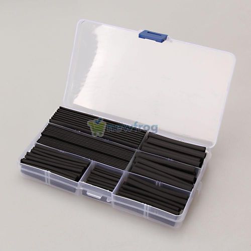 Black 150pcs 2:1 Heat Shrink Tubing Tube Sleeving Wire Cable 8 Sizes 2-13mm  NEW
