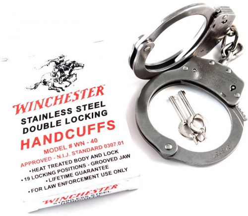 Winchester Stainless Steel Handcuffs NIJ Approved Police Bondage Prison Cuffs