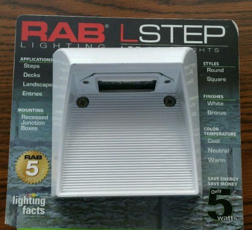 RAB LED Steplight 5W 5 Watt Square Step Light Fixture White SLED5 / LSTEP