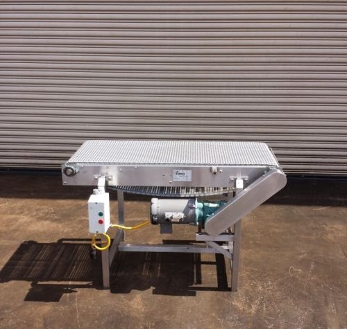 18” x 48” Long SS Food Conveyor with Plastic Belt, Bottle / Food Conveying