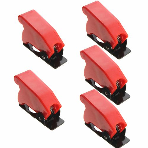 5Pcs Safety Plastic Switch Flip Cap Cover Guard For Toggle Switch SAC-1 Red