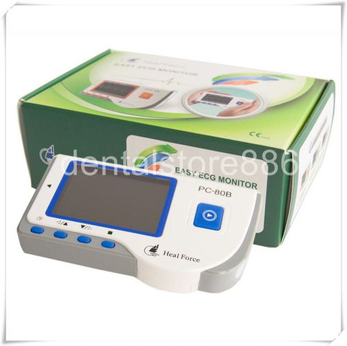 Heal force portable 80b handheld color lcd easy ecg machine ekg heart monitor for sale