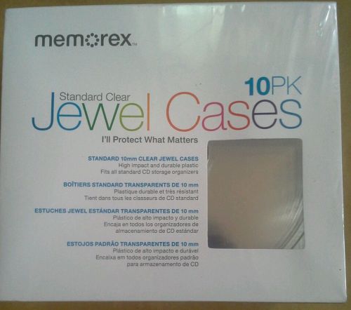 MEMOREX Standard Clear CD Jewel Cases ~ 10 Pack Jewel Cases ~ New in Packaging