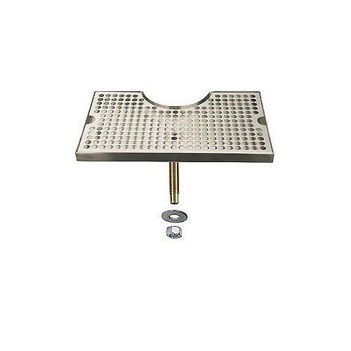 Beer Drip Tray Stainless Surface Mount 3&#034; Column Cut-Out w/ Drain New