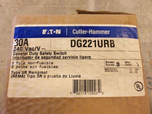 NEW CUTLER HAMMER DG221URB 30 AMP 240V NON-FUSIBLE SAFETY SWITCH DISCONNECT