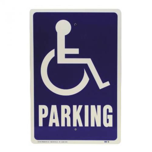 Sign &#034;handicapped parking&#034; 12x18 whiteonblue hy-ko products hw-13 for sale