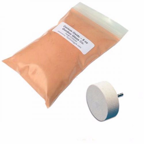 Cerium oxide high grade polishing powder - 8 oz and 2&#034; felt polishing wheel kit for sale