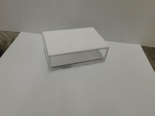 7&#034;x5&#034;x2.5&#034;H Clear Display Box w/Mirror Inset and Fitted White Lid Lucite/Acrylic