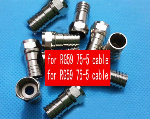100PCS F-type plug Crimp Terminals for closed RG59 cable connector 75-5 F head