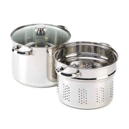 New stainless pasta cooker 8qt set kitchen restaurant gourmet cooking for sale