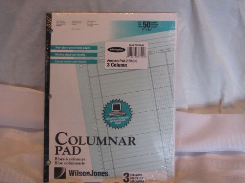 Wilson Jones G7203A Columnar Pad (2 PK), 3 Columns, 50 SHTS. , 11&#034;x8-1/2&#034;, Green