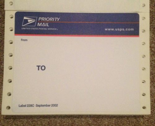 One (1) Unused Obsolete Usps Label 228 c September 2002 Priority Mail Blue Top