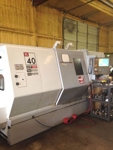 Haas sl-40t cnc lathe, 32-bit ctl, 4&#034; bar, 15&#034; chk, 10 tools, tail, chip, (2008) for sale