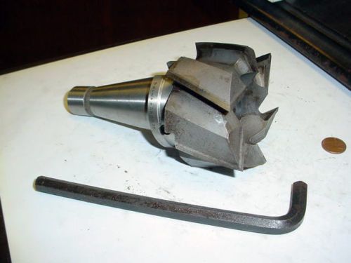 Brand new 3 1/2&#034; hss shell mill for cutting aluminum w/ nst 40 taper driver for sale