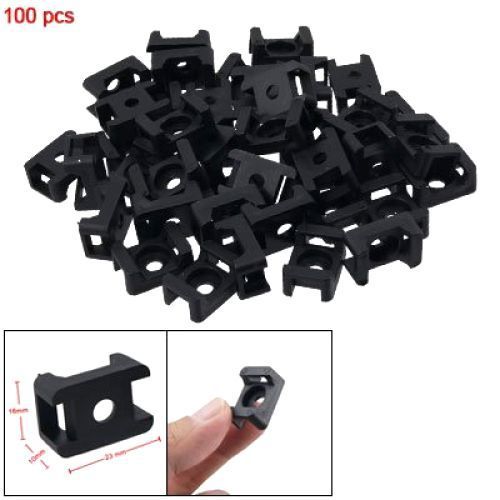 New Amico Black 4.5mm Width Cable Tie Base Saddle Type Mount Wire Holder 100Pcs