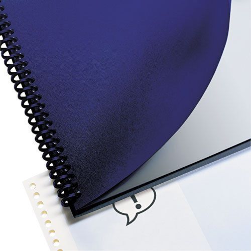 Leather Look Binding System Covers, 11-1/4 x 8-3/4, Navy, 200 Sets/Box