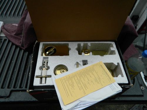 Intelock 3000 key optional lock and deadbolt set-keyless brass nib estate find for sale