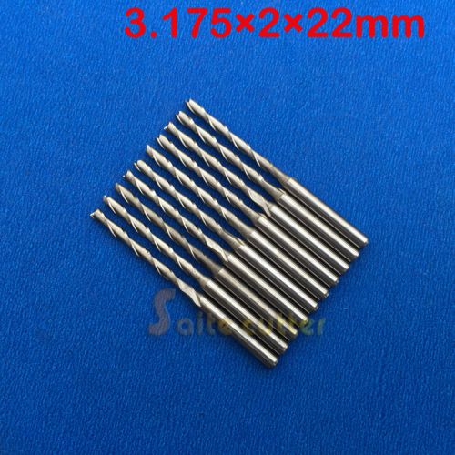 10 pcs 3.175mm Carbide endmill double flute spiral CNC router bits 2x22mm 1/8&#039;&#039;